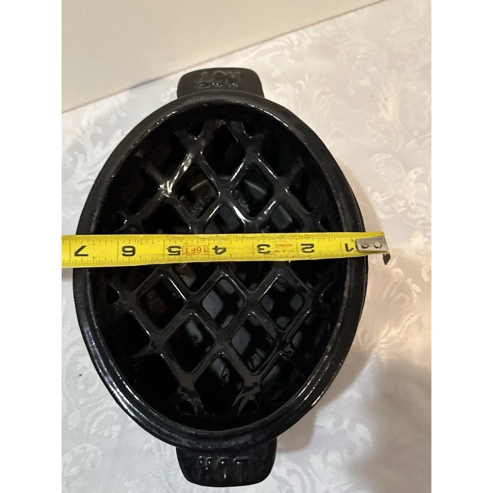 Cast Iron Lattice Wood Stove Steamer Diffuser Potpourri Black Decor‎ RARE 10x7x5